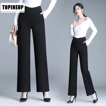 

comfortable New Fashion Popular Wide Leg High Waist Slim Pants With Pockets And Zippers Straight Loose Korean style