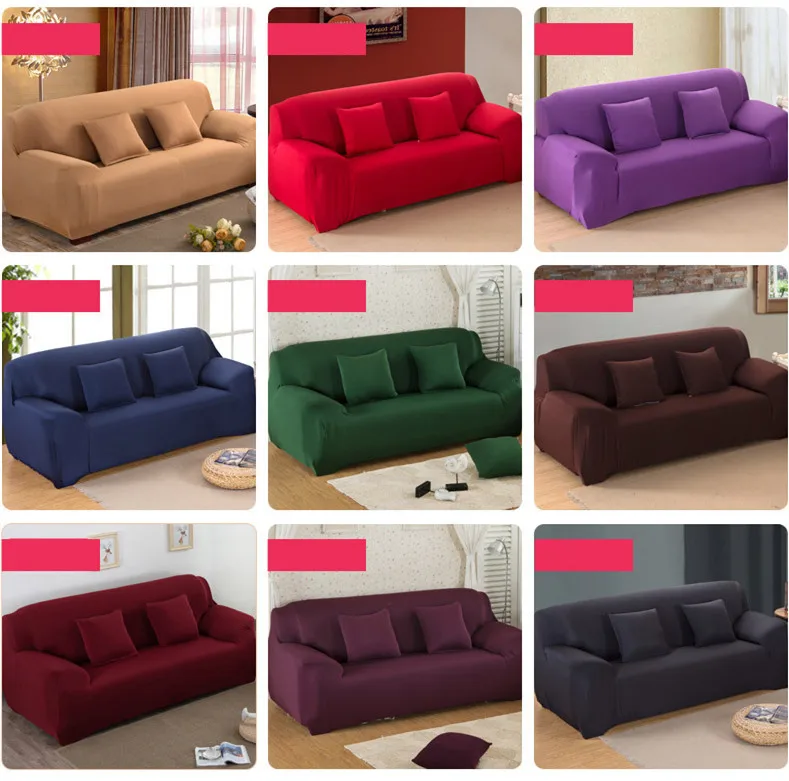 solid color Sofa Cover Set Couch Cover Elastic Corner Sofa Covers for Living Room Stretch L Shaped Chaise Longue Slipcover