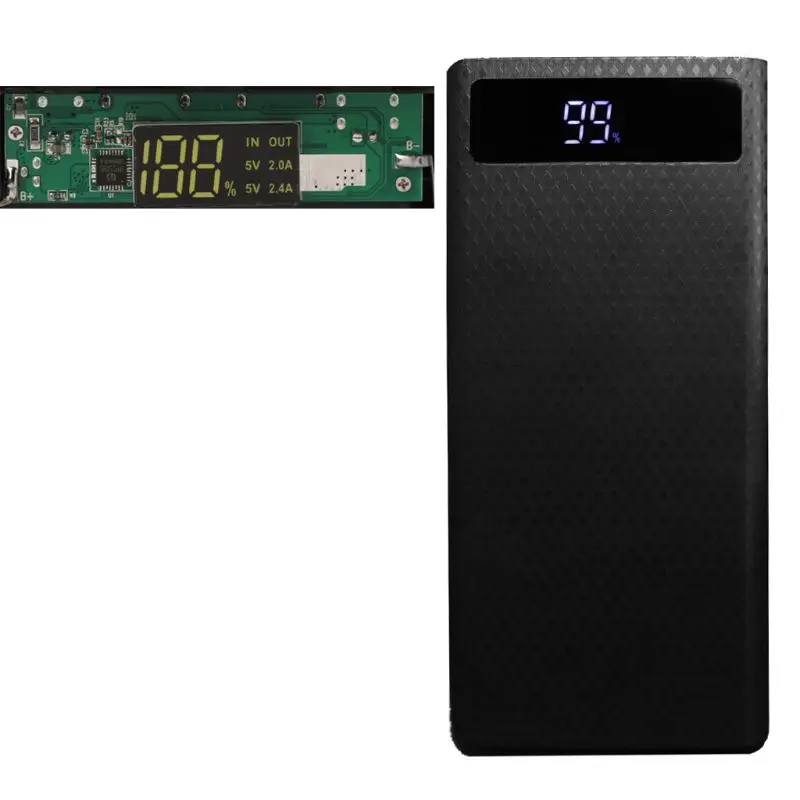 Двойной USB светодиодный светильник 8x18650 батарея DIY банк питания коробка держатель для мобильного телефона