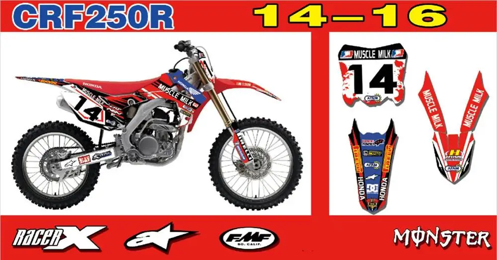 Стиль, командная графика, фоны, наклейки, наборы для Honda CRF250 CRF250R CRF 250 250R