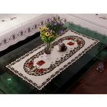 

Flower Style Round Table Cloth Pastoral Polyester Tablecloth Oilproof Decorative Elegant Waterproof Fabric Table Cover 40x85cn