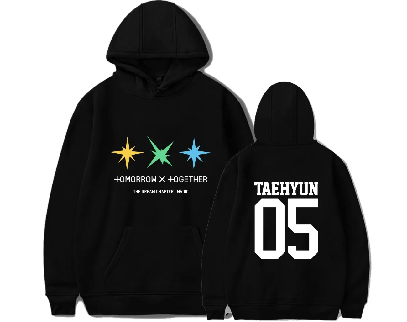 Black-TAEHYUN KPOP TXT толстовки, толстовка, Повседневная Толстовка с капюшоном размера d размера плюс 4XL, товар TAEHYUN BEOMGYU Yeonjun TAEHYUN - Цвет: Black-TAEHYUN