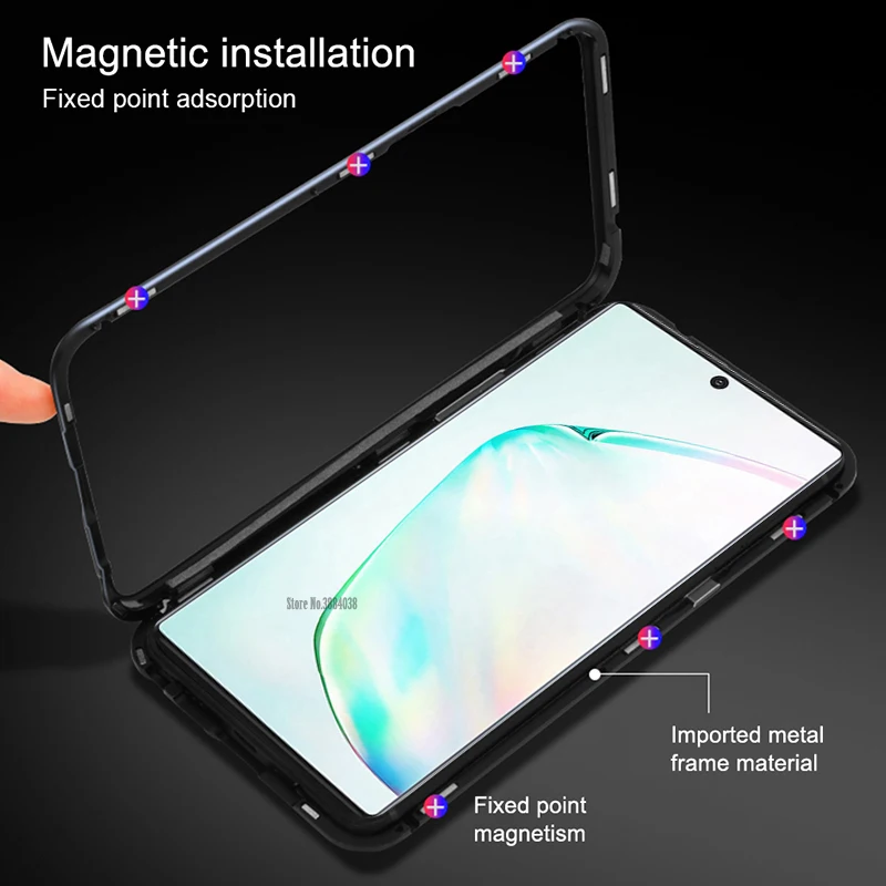 Для samsung Galaxy Note10 Pro магнитные адсорбционные чехлы на Galax Note10 не 10 металлическая рамка встроенный магнитный чехол Note10Pro Coque