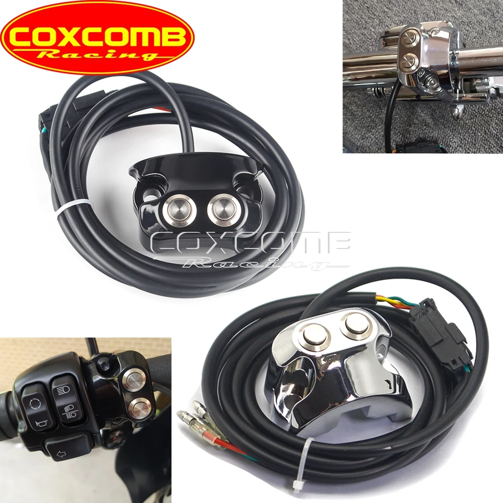 Air Ride Switch Controller Suspension Handlebar Button Switches 3 Wire For Harley Dyna Street