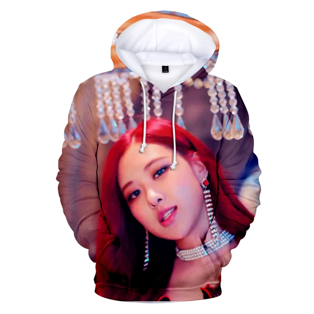Горячая распродажа корейских идол BlackPink 3D толстовки мужские и женские осенние модные повседневные толстовки в стиле хип-хоп черные розовые толстовки с 3D принтом пальто