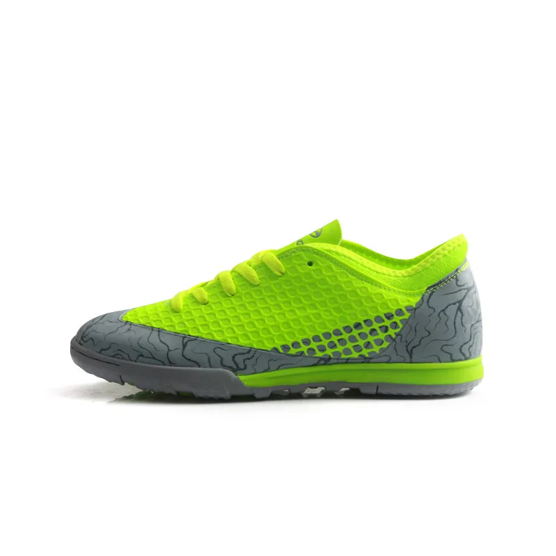 S83012 Fluo Green TIEBAO/Мужская футбольная обувь; резиновая подошва; Chuteira Futebol; 3D ПВХ; футбольные бутсы; спортивная обувь для тренировок; футбольная обувь; защита лодыжки - Цвет: S83012 Fluo Green