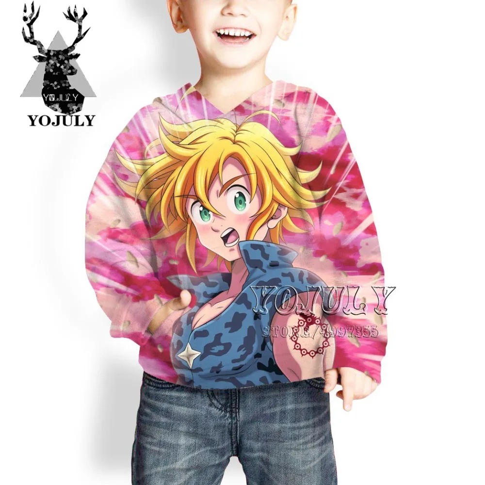 YOJULY Seven sins Harajuku 3D Drucken Kwaii модный уличная одежда пуловер для маленьких мальчиков и девочек подростков хип-хоп Детская толстовка C82
