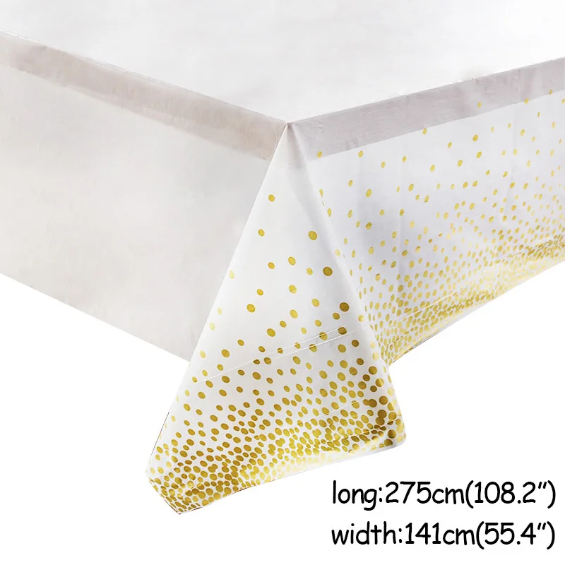 1pcs tablecloth Одноразовые бумажные столовые приборы из золотой фольги для дня рождения, украшения для детей и взрослых, воздушные шары для празднования дня рождения - Цвет: 1pcs tablecloth
