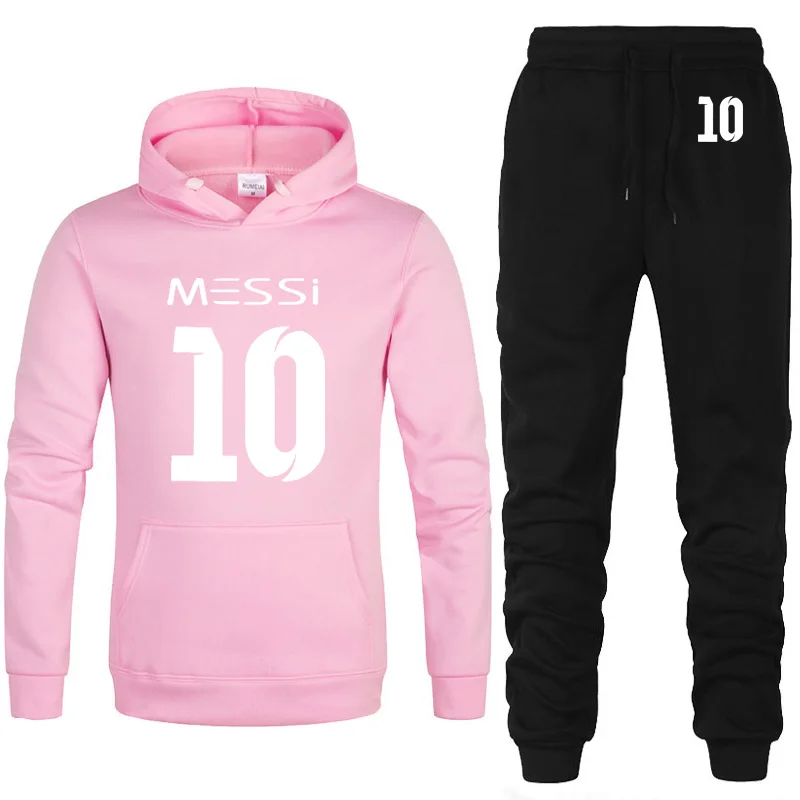 Мужские толстовки Messi 10, спортивная одежда с принтом, мужские толстовки, повседневные флисовые толстовки унисекс, Harajuku, спортивный костюм, мужские толстовки с капюшоном, штаны, костюм - Цвет: 804