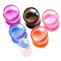 4cm Big Head Stamper Stamping Scraper with Cap Metal Handle Blue Clear Jelly Silicone Polish Print Template Tools Nail Art Set 2