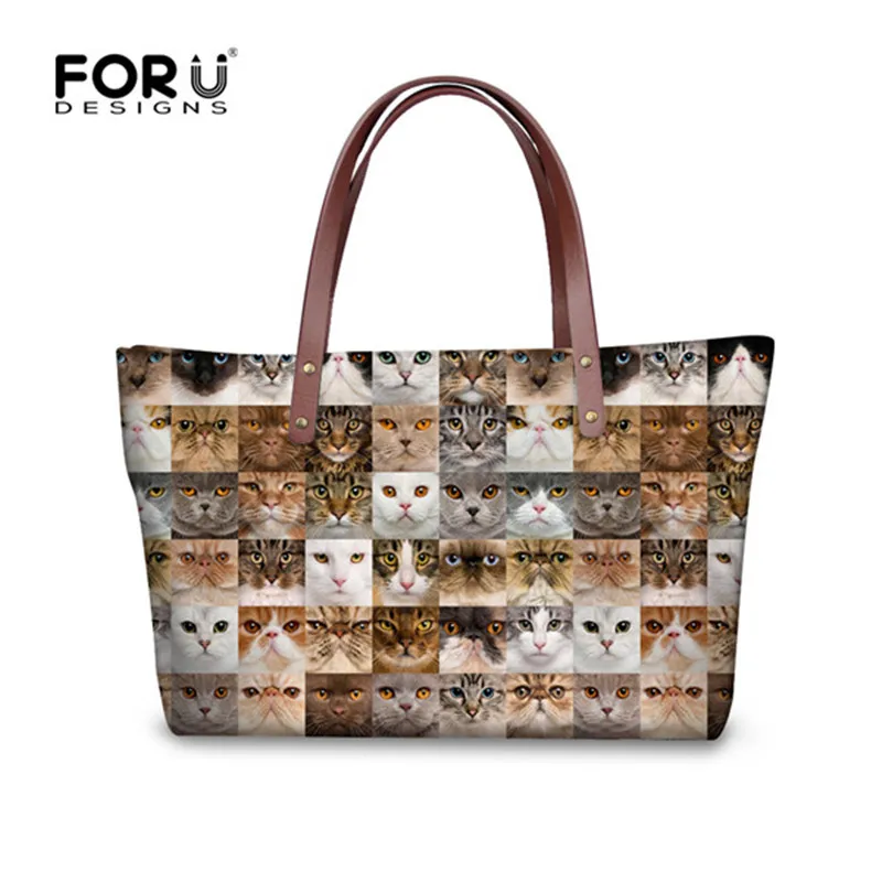 FORUDESIGNS/милый, собака, кот, принт, женская сумка, женские сумки, животные, через плечо, женская сумка, мессенджер, Mujer