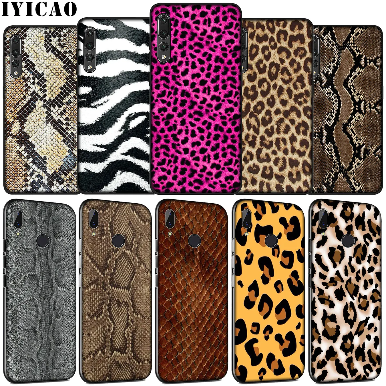 Snake Skin DIY Leopard Drawing Soft Silicone Phone Case for Huawei P30 P20 Pro P10 P9 Lite Mini 2017 2016 Cover P Smart Z 2019 | Мобильные