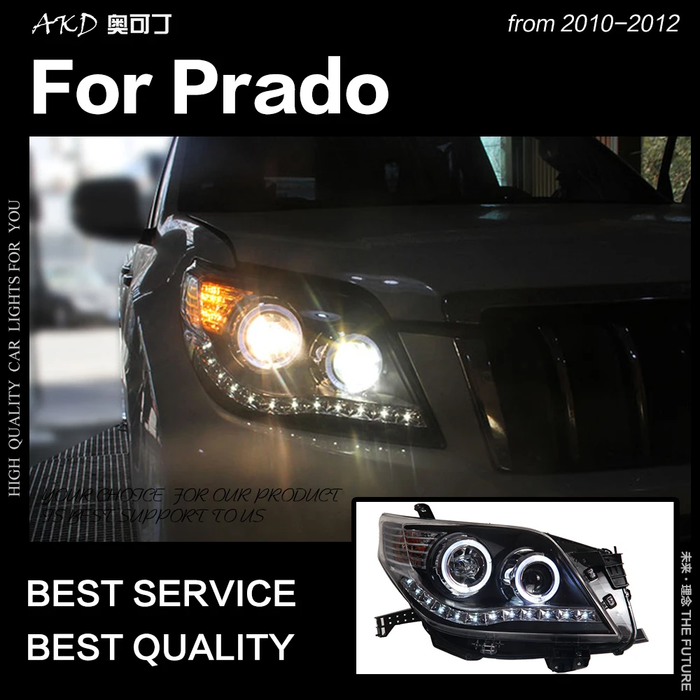 AKD автостайлинг для Toyota Prado фары 2010-2012 LC150 светодиодный ные DRL Hid ангельские глазки