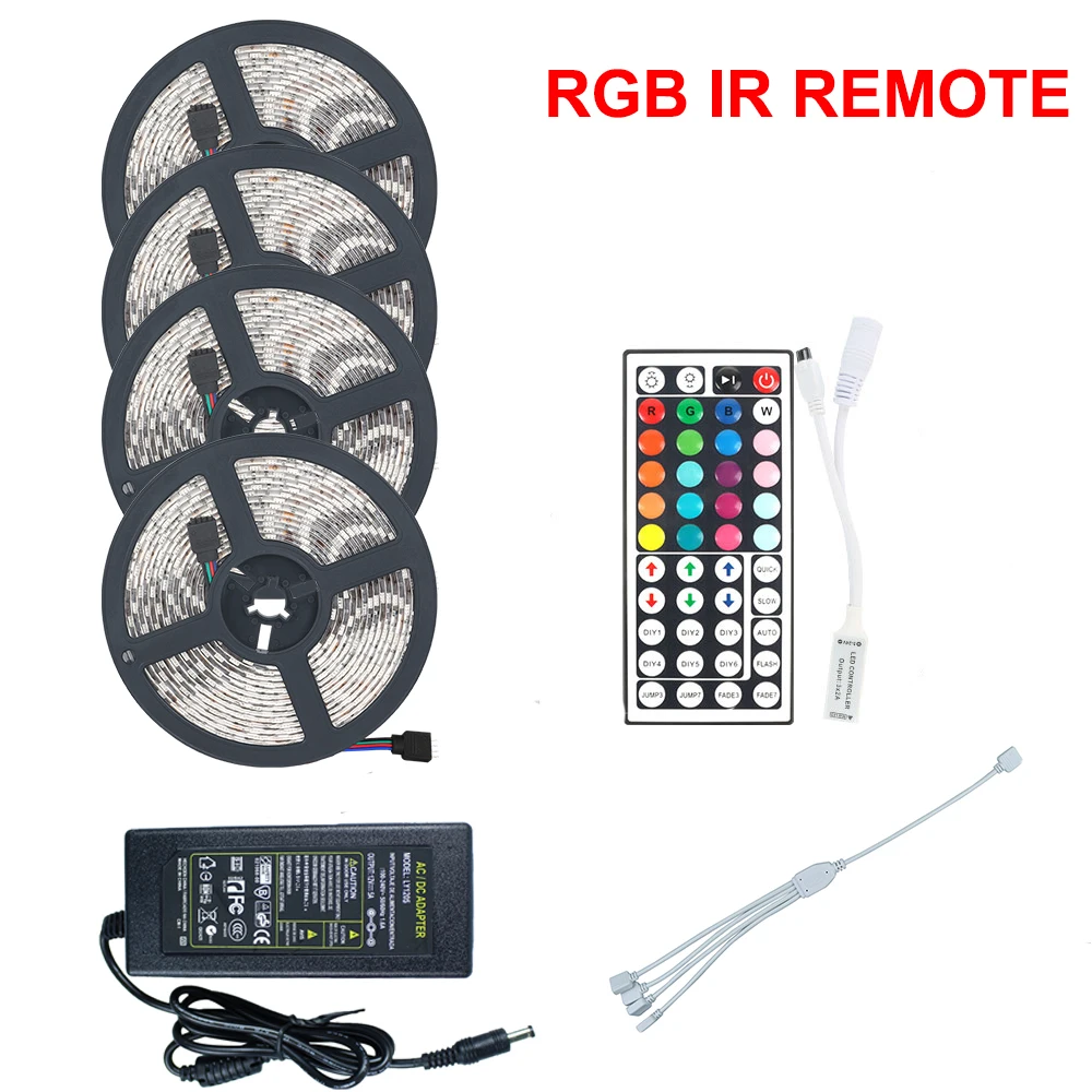 20m IR Controller WiFi светодиодный светильник RGB водонепроницаемый SMD 5050 12 В 12 В rgb диод гибкая лента Wi-Fi контоллер+ адаптер штекер 5 м 10 м 15 м - Испускаемый цвет: 20m IR Controller