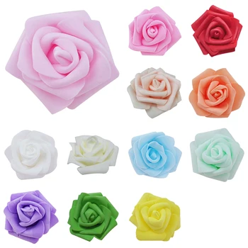 

High Quality 100pcs / bag 6cm Foam Rose Heads Artificial Flower Heads Wedding Decoration(pink)