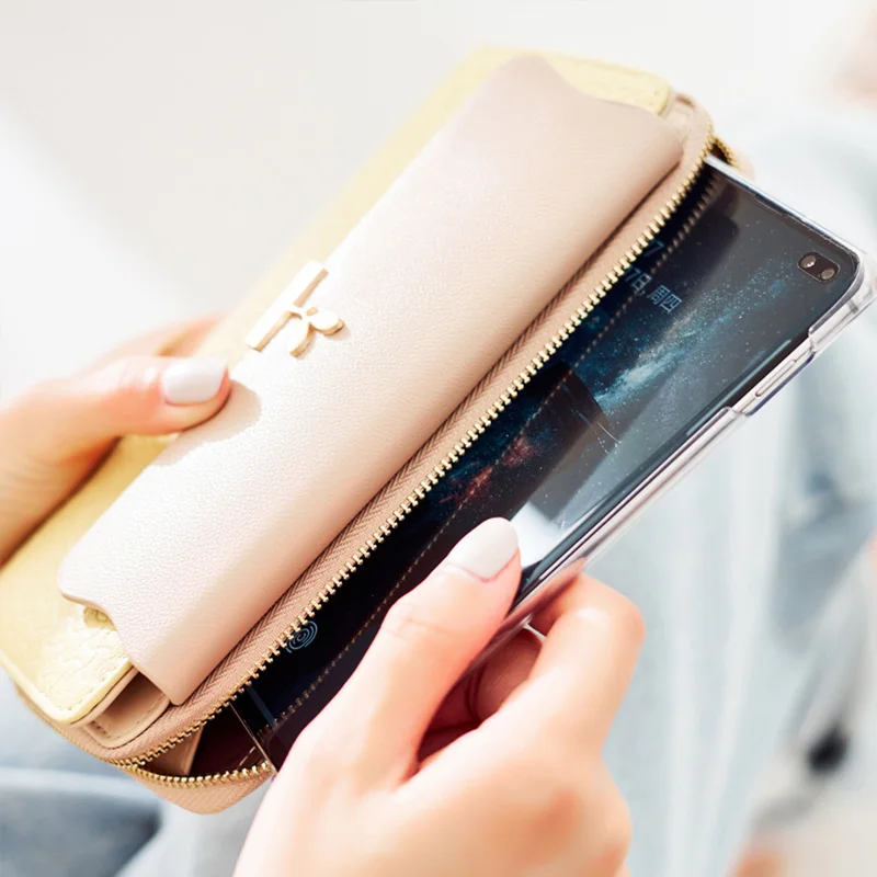 New Arrival Women Wallets Large capacity Phone Wallet Candy Color Fashion Female Clutch Long Zipper Coin Purses Carteira