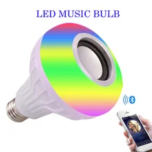 Умная E27 rgb-колонка с bluetooth светодиодный лампочка 12 Вт Музыка Воспроизведение затемнения беспроводной светодиодный светильник с 24 клавишами дистанционного управления