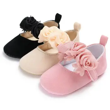 

Princess Baby Shoes Newborn Infant Pram Mary Jane Girls Princess Moccasin Shoes Soft Floral Toddler First Walkers+Headbands 2pcs