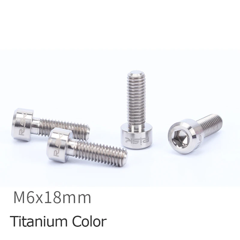 M6x18 Titanium Риска 4 шт./кор. шоссейный велосипед горный велосипед M6x16/18/20 мм Титан сплав крышки тормозного суппорта крепежные болты винты для рычаг рукоятки - Цвет: M6x18 Titanium