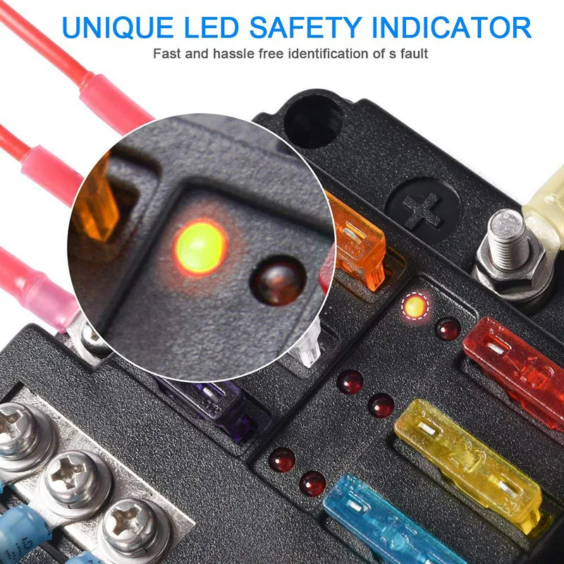 Панель предохранителей потрескавшийся ящик 6 Way 12V 24V блок питания
