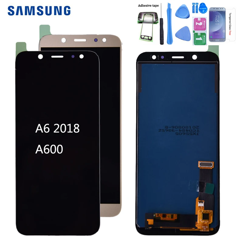 Для SAMSUNG Galaxy A6 A600 ЖК-дисплей Дисплей кодирующий преобразователь сенсорного экрана в сборе запасная часть для SAMSUNG A6 A600F A600FN ЖК-дисплей