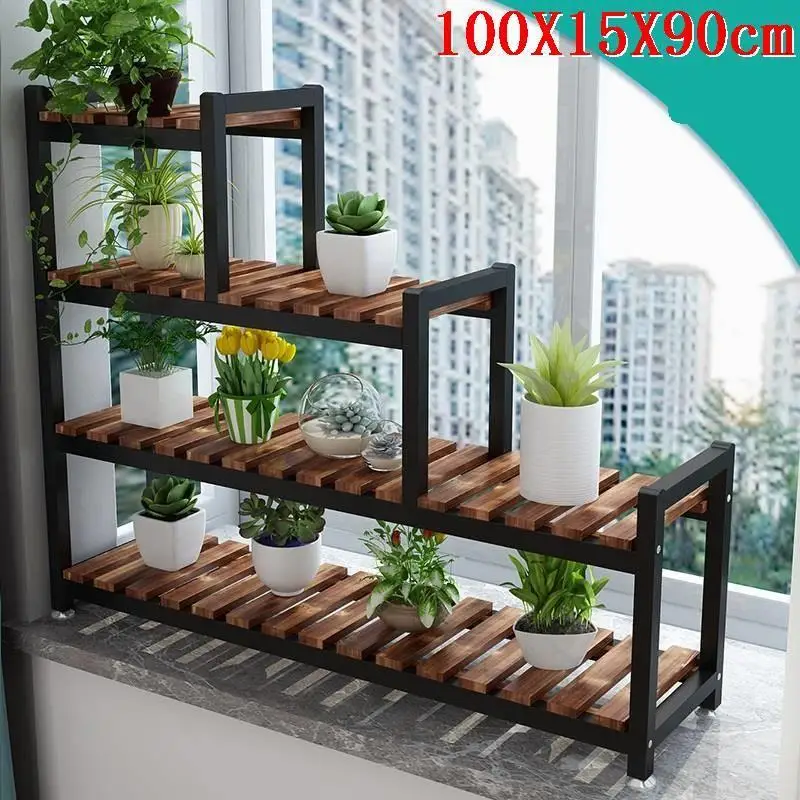 MODEL D Porta Piante Balkon Estanteria Plantas Escalera Decorativa Madera Stojak Na Kwiaty открытый стеллаж Цветочная Полка Подставка для растений - Цвет: MODEL D