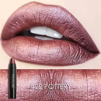 

FOCALLURE Glitter Lipstick cosmetic Colorful longlasting Shimmer Matte Lipstick Metal Style Red Lips Cosmetic makeup