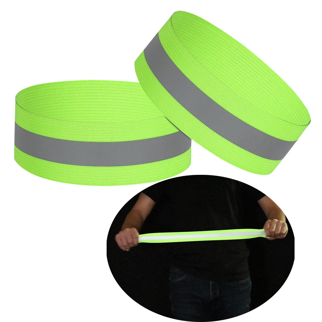1 Pair Safety Reflective Armband Ankle Band Snap Pants Strap Bracelet
