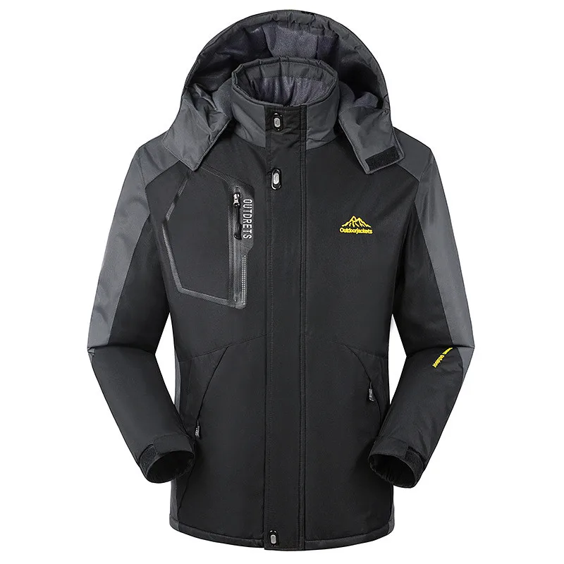 men Black North зимняя куртка для мужчин плюс бархат толстый большой размер 8XL женские пальто для спорта на открытом воздухе ветрозащитная с капюшоном одежда для пар - Цвет: men Black