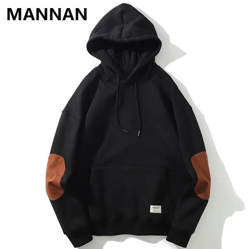 MANNAN High Street Повседневные флисовые худи для мужчин зима размера плюс уличная одежда Харадзюку больше размера толстовка с капюшоном Мужская s - Цвет: Black