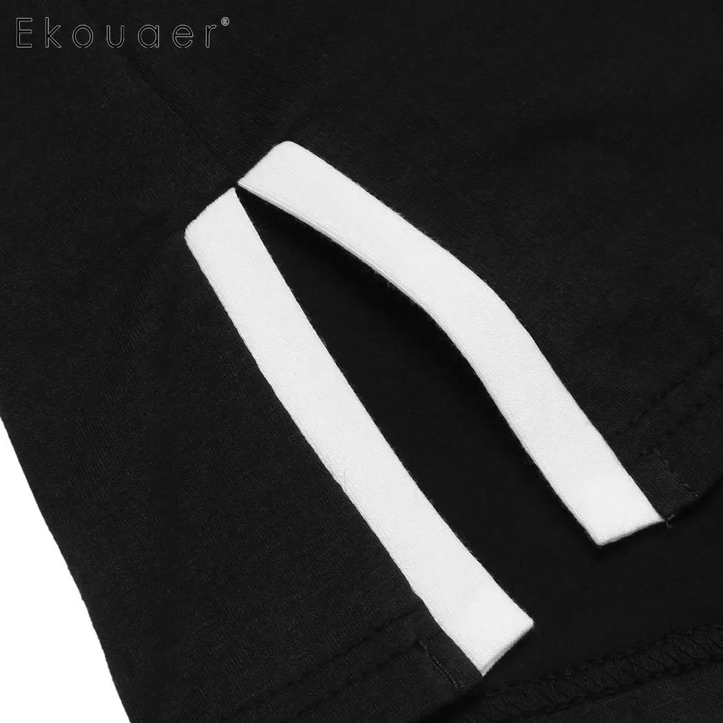 Ekouaer женский халат с капюшоном Весенняя осенняя одежда для сна круглый вырез