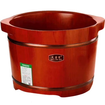 

High-end Red Imported Oak Barrel Bubble Foot Wash Feet Foot Bath Bucket With Thick Wooden Tub