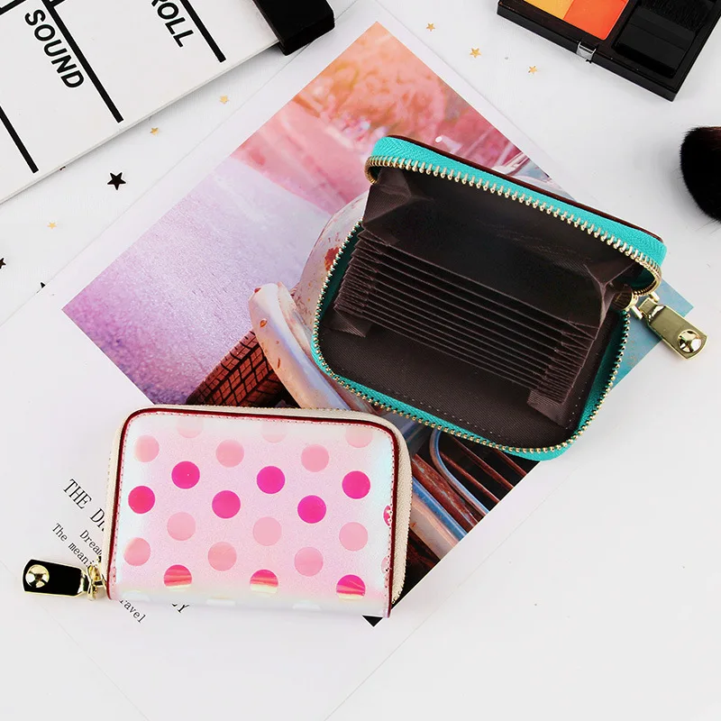 Women Wallets Lanyard Laser Holographic Wallet Women Long Purse Female Clutch Bag Portfel Zip Phone Pocket Card Holder Carteras