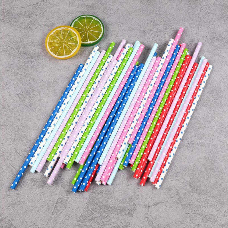 

Creative Environmental Wave Dot Straws Wedding Dessert Table Decoration Straws Tea Drink Juice Milk Tea Disposable Paper Straw