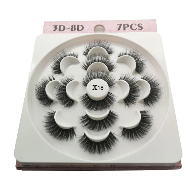 

2019 false eyelashes natural long thick fake eye lashes extension eyelash Lotus disk box women lady girl makeup 1 set = 7 pairs