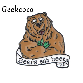 

10pcs/lot The office bear eat beets Enamel Pins shirt clothes backpack shoes brooches women men diy Jewelry decoration J0749