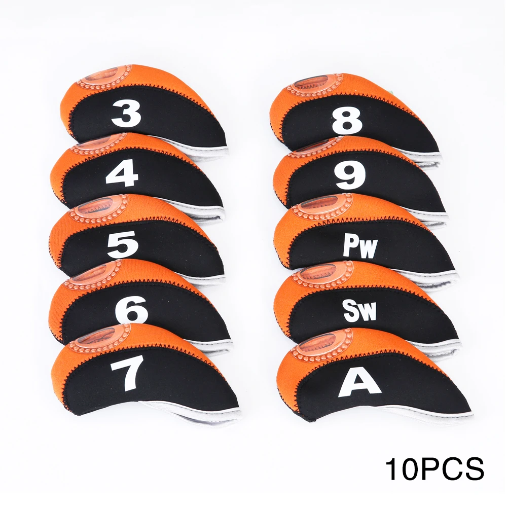 Orange Putter Cover Железный чехол для короткой клюшки защита для хранения 10 шт. нейлоновый спортивный Дорожный Чехол клюшки для гольфа клуб знак подарок - Цвет: Orange