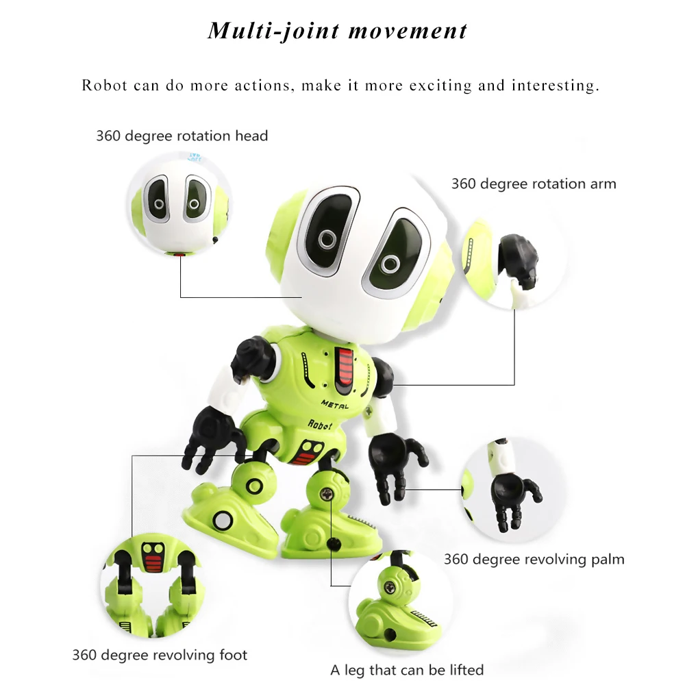 Smart Touch Sensing Talking Robot Toy Head Touch-Sensitive LED Lights Alloy Robot Toys For Kids Gift Red Green Blue Boy Toys 3