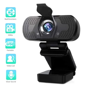 

USB Webcam 1080P HD 3MP USB Webcam Auto Focus Microphone Portable Web Camera for Online Live Streaming Video Conference