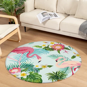

Flamingo Round Carpet Computer Upholstery Home Decor Living Room Children's Bedroom Cloakroom Carpet