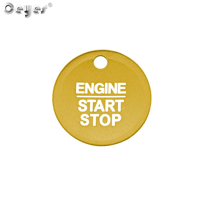 Gold Button Cover Ceyes автомобильные наклейки для Ford F150 Focus для Fiesta Ecosport aurus Авто Кнопка запуска и остановки двигателя Чехлы для колец чехол Аксессуары Стайлинг - Название цвета: Gold Button Cover
