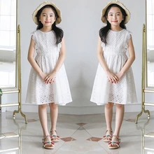 Элегантное белое кружевное платье принцессы, летняя детская одежда, праздничные платья на день рождения для девочек, Vestido, одежда для девочек 5, 6, 7, 8, 9, 10, 11, 12 лет