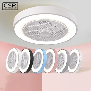 

LED Ceiling Fan Lamp with Remote Control APP Nordic Fan Light Home Bedroom Dining Room Macarons Fan Lamp Living Room Low Noise
