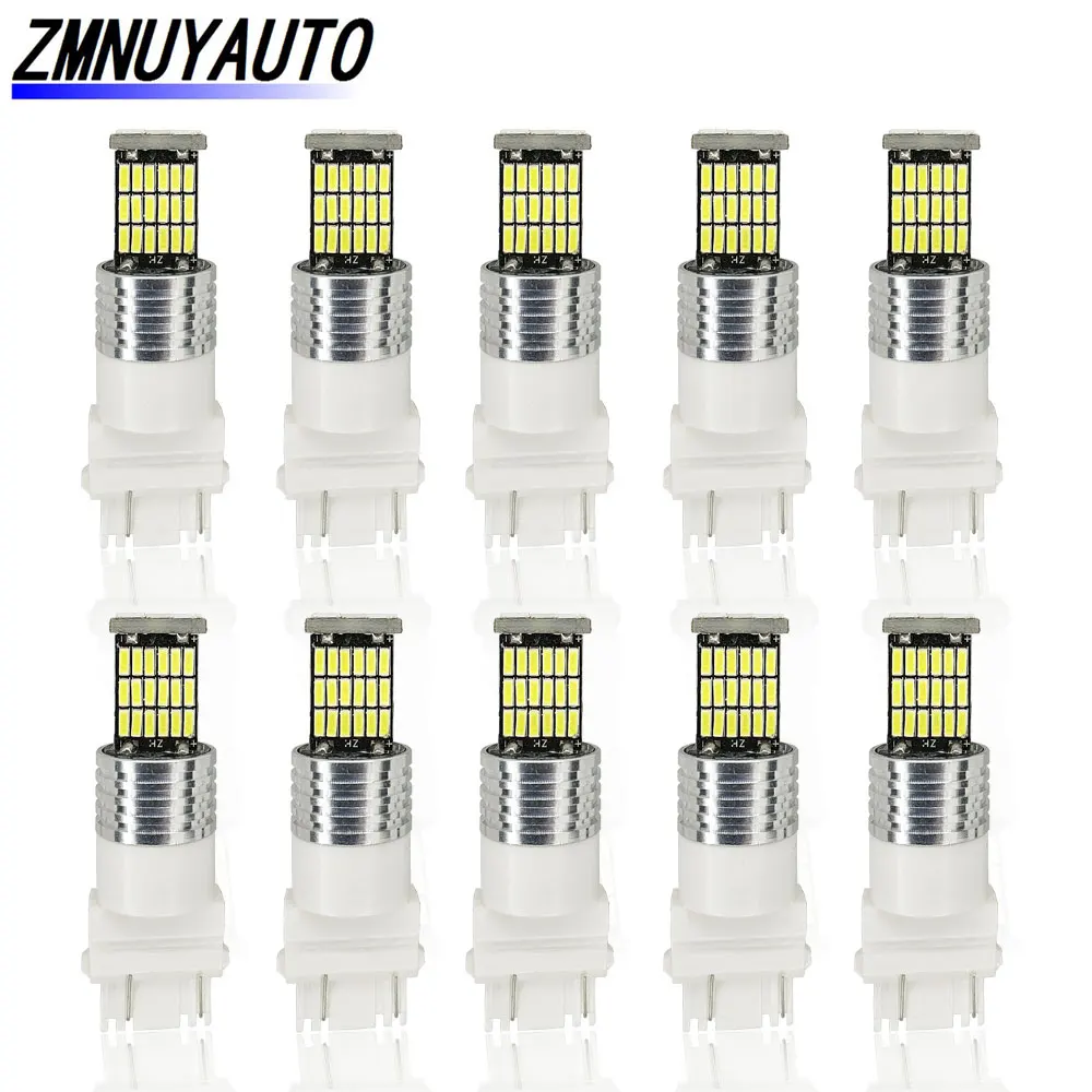 10 шт. T25 3156 3157 Led P27W P27/7W Лампа Белый Красный Янтарный Авто указатель поворота 680LM DRL