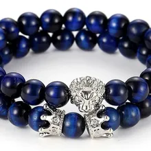 8 мм 2 шт./компл. hf43 эластичные отрегулировать природа зеленый авантюрин бисера micro pave cz Циркон кубический цирконий голова льва Корона браслет