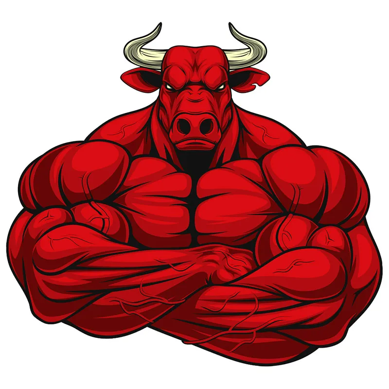 

14x12cm Bodybuilding Red Bullcar stickers funny auto sticker decals Vinyl Personality waterproof car sticker