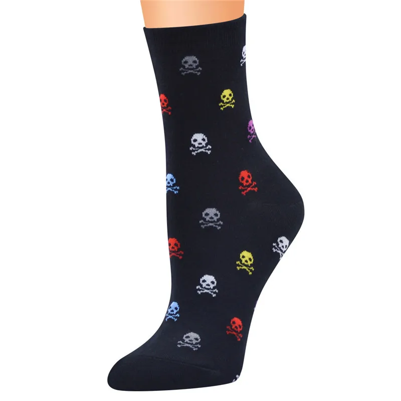 Новые забавные носки для Хеллоуина, женские хлопковые носки со скелетом, Chaussettes Homme Fantaisie, прикольные носки для женщин - Цвет: 2
