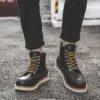 Zapatos informales de punta redonda para hombre, botines de trabajo de cuero genuino, botas militares Vintage para motocicleta, nieve, cálidas, talla grande, primavera e invierno ► Foto 2/6