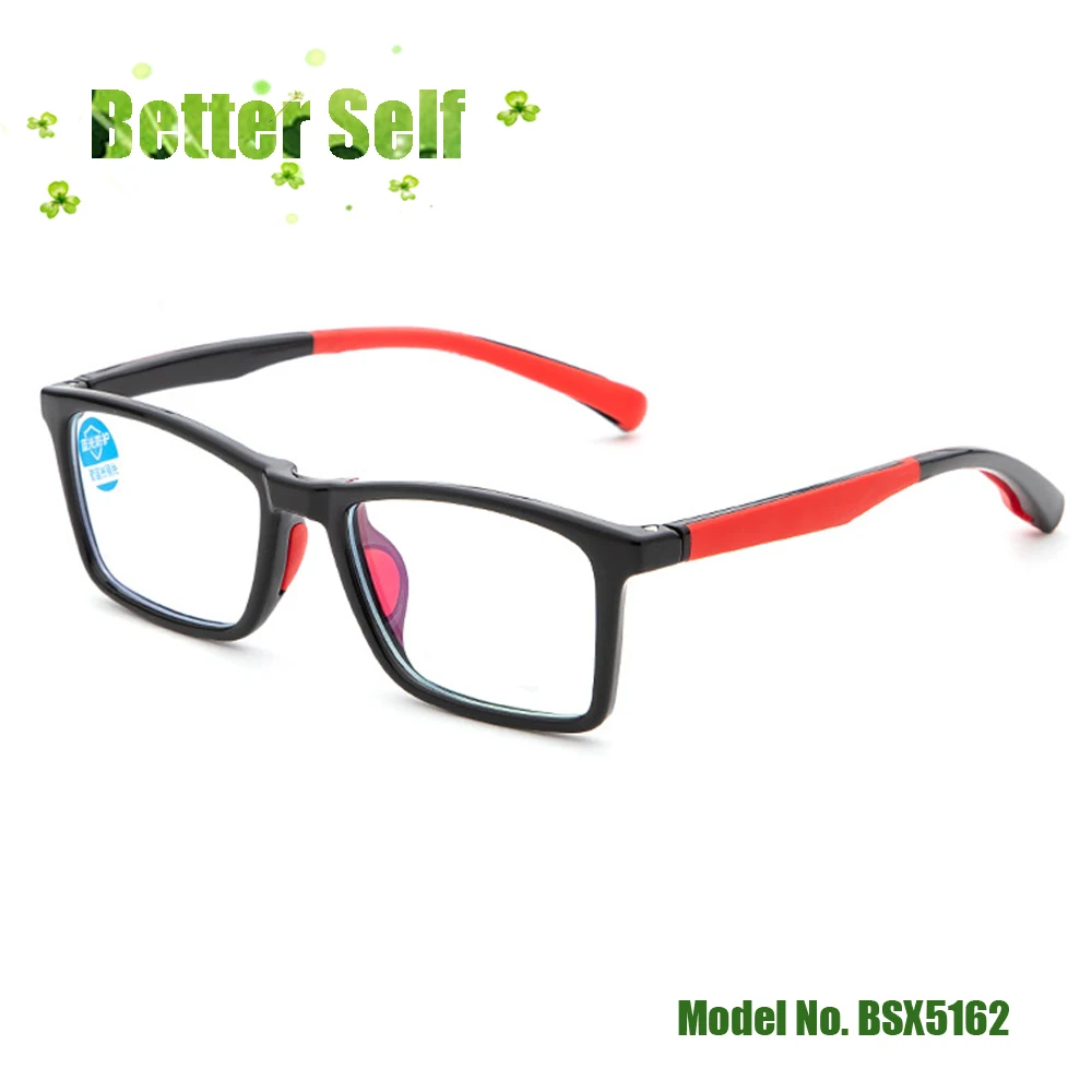 

Soft Temple TR90 Kid's Spectacles BSX5162 Finished Anti Blue Lens 8 To 12 Age Student Silicone Nose Pad Flexible Optical Frames