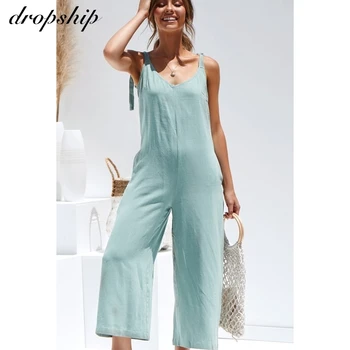 

Dropship Blackless Jumpsuit For Women Sexy Rompers Womens Casual Playsuit Solid Overalls For Women Off Shoulder Jumpsuit